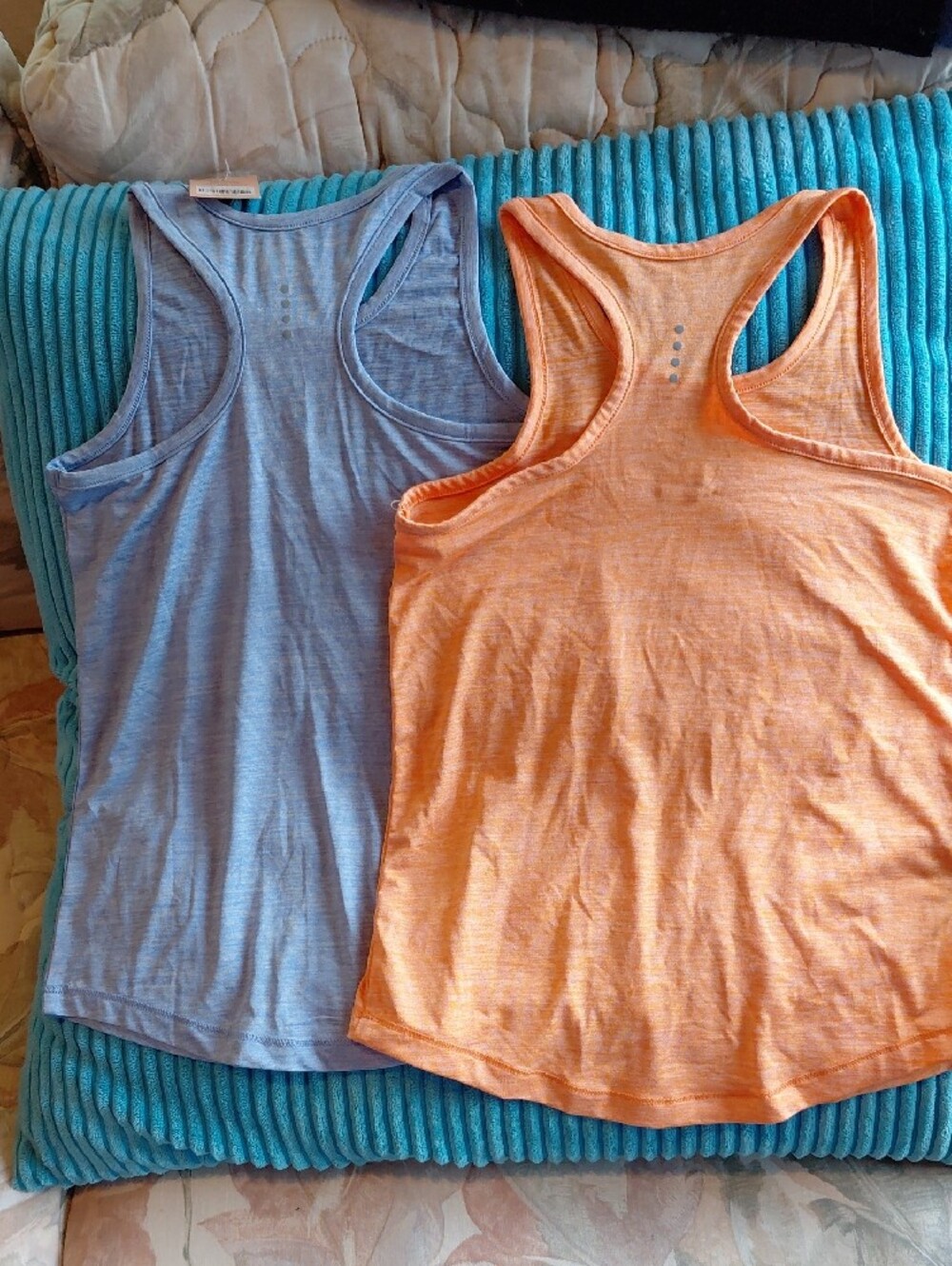 Primary Orange & Blue Heather Girls' Tank Top - 2-Pack, Size 6/7 - Picture 4 of 4